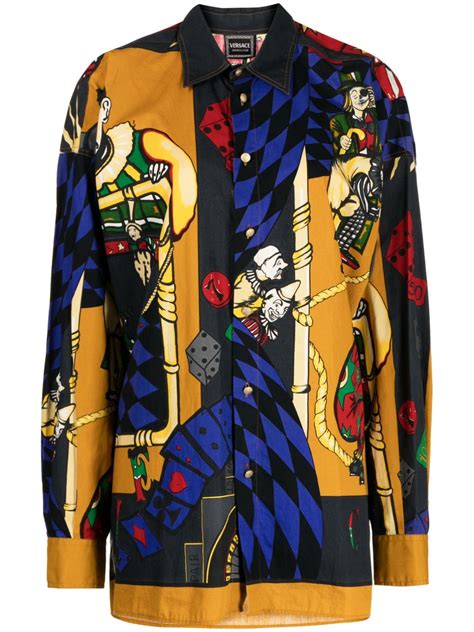 versace clown shirt|versace bloomingdale's.